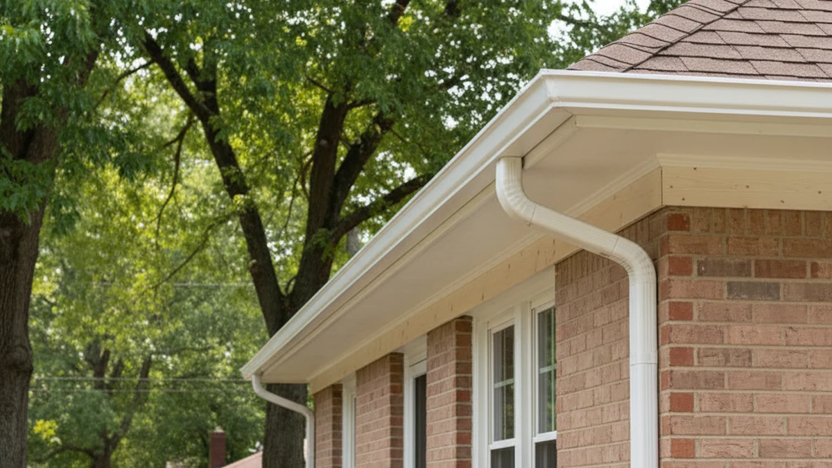 New seamless gutter installation Florence Alabama Lauderdale County Shoals area residential fascia check