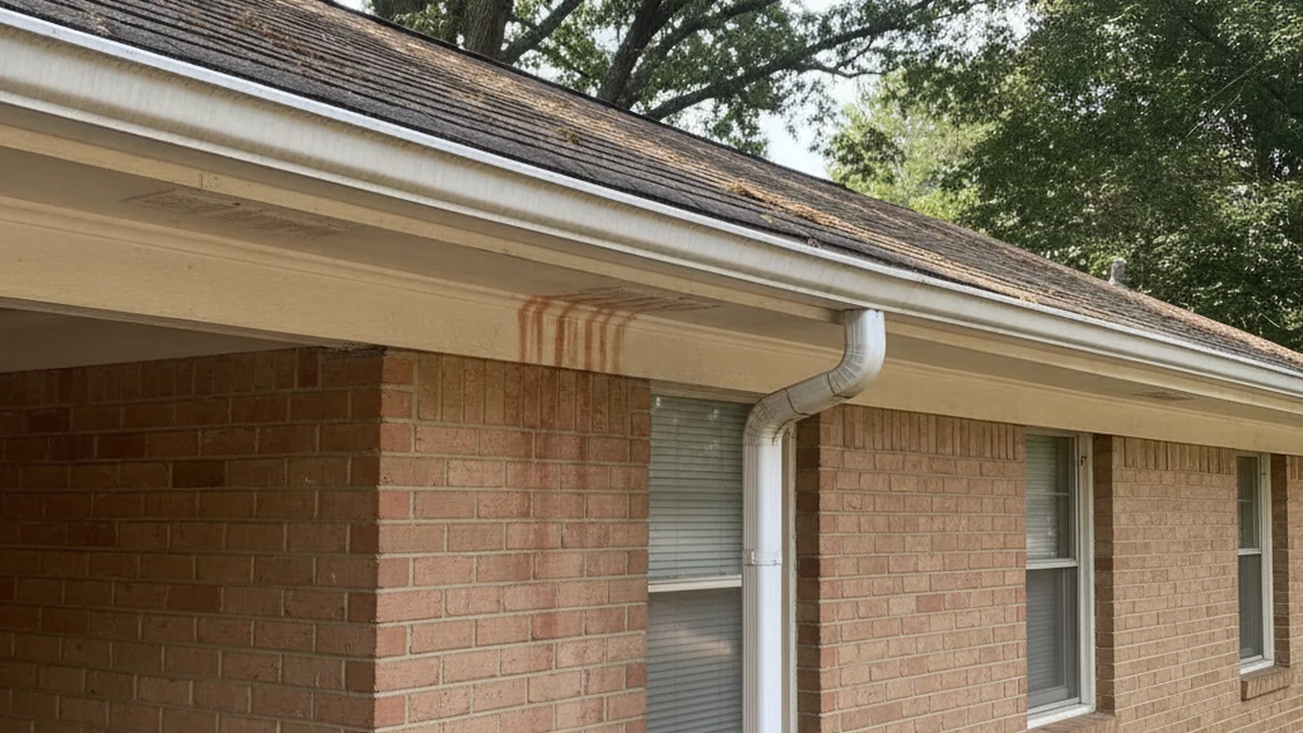 Gutter repair Sheffield Alabama Colbert County older residential sagging front run pitch correction Chris